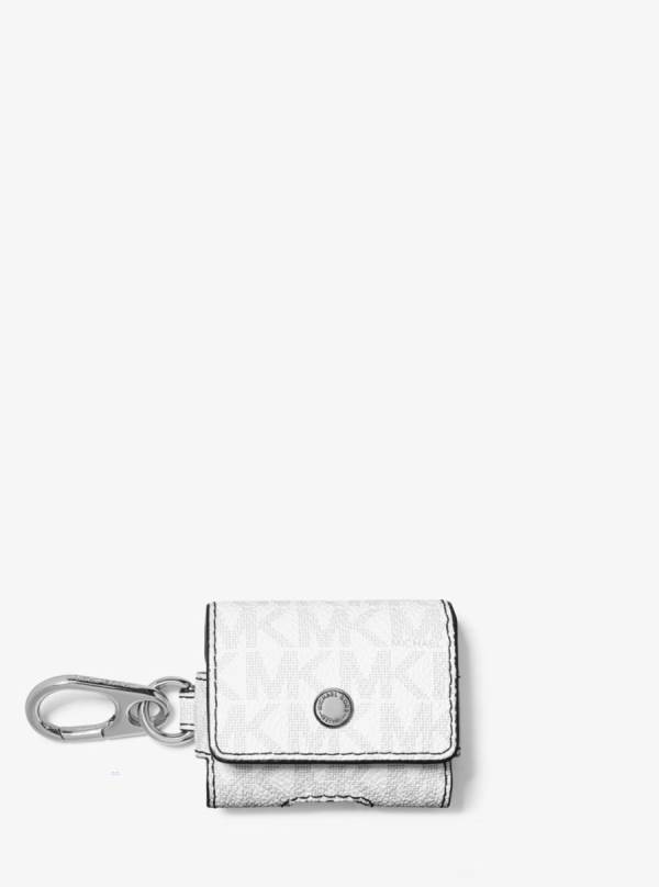 Panske Puzdro Na Mobil Michael Kors Logo Clip Case For Apple AirPods® Biele - Doplnky Michael Kors Obchod | MLAYG-5736